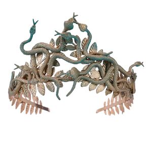 Gold Medusa Snake Crown - Medusa Cosplay Headband Halloween Costume Snake Headwear Greek Goddess Headdress Laurel Leaves Masquerade Party Photo Props