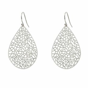 Handmade Filigree Teardrop Dangling Earrings for Women, 925 Sterling Silver Hooks Exquisite Leaf Earrings for Gift