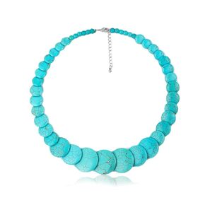 Sterling Silver Turquoise Choker Necklace - 925 Sterling Silver Handmade Dainty Statement Western Blue Large Chunky Real Turquoise Necklace For Women Men Girls Jewelry