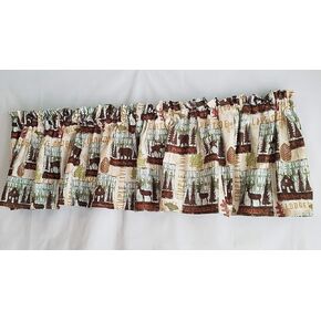 Rustic Valance Curtains, Kitchen Curtains, Lodge Cabin Curtain, Reindeer, Bear, Moose Curtain Valances, Cabin Curtain, Outdoorsy Curtains, Novelty Curtains (41-42 Inches Wide x 15 Inches Long)