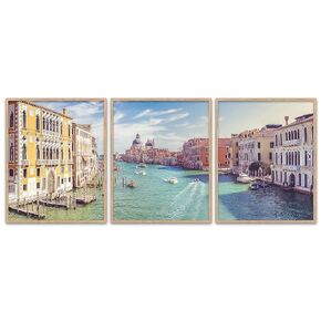 Venice Panoramic Photography Prints, Unframed, Set of 3, Boats, Canal, Coastal Home and Wall Decor, 8x10 Inches