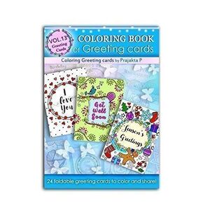 Coloring book of greeting cards: 24 handmade foldable cards to color | Premium Handmade Paperback Spiral Bound Coloring Book | Art and Sip Party, DIY Kit, Party favor | Easy & fun drawings to color in Kuwait