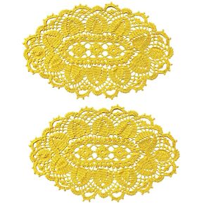 BIBITIME Lace Tablecloth Doily Handmade Crochet Placemat Women Vase Mat Kitchen Table Runner (1PC- 12 x 23 in, Dark Purple)