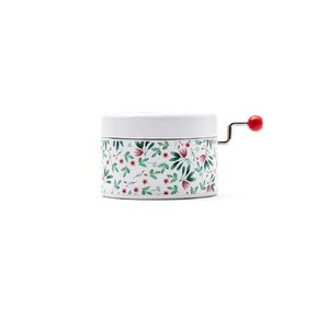 صندوق الموسيقى. صندوق موسيقى يدوي مطبوع عليه زهور مستديرة مع اللحن "حدث ذات مرة في ديسمبر" من فيلم أناستازيا. آلية الموسيقى كرنك اليد. in Kuwait