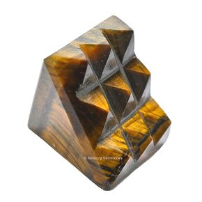 Lapis Lazuli Crystal Pyramid with 9 Pyramid Plate Bottom - 1" Mini Pyramid Figurine of Natural Stone Pyramid for Meditation, Reiki, Chakra Balancing Vastu Pooja and Crystal Grids