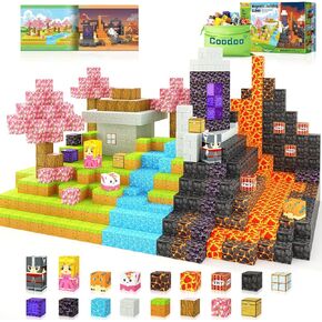 Magnetic Blocks - Build Mine Magnet World Magic Portal Set, Magnetic Tiles Building Blocks Toddler Toys STEM Sensory Outdoor Toys for 3+ Year Old Boys & Girls, Creative Kids Games Kids Toys 84PCS