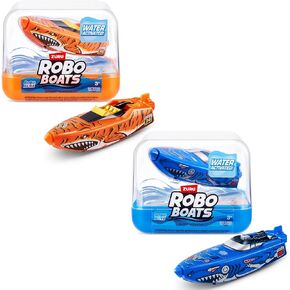 Robo Alive Robo Boats, White Shark & Dino Shark, 2 Pack, by ZURU, Water Activated Boat Toy, (Amazon Exclusive)