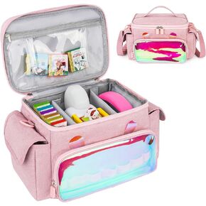 Carrying Case Fit for Little Tikes Story Dream Machine Starter Set, Cute Storage Bag Compatible with Toniebox, Storypod Audio Player and Accessories, Pink (Bag Only)