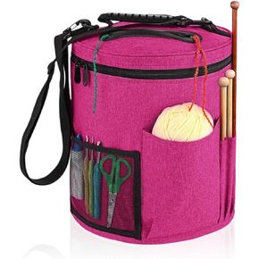 Crochet Bag Organizer,Large Capacity Knitting Bag,Yarn Organizer for Crochet Accessories and Supplies,Big Yarn Bag,Yarn Storage bag with Shoulder Strap-Only bag.(Blue)