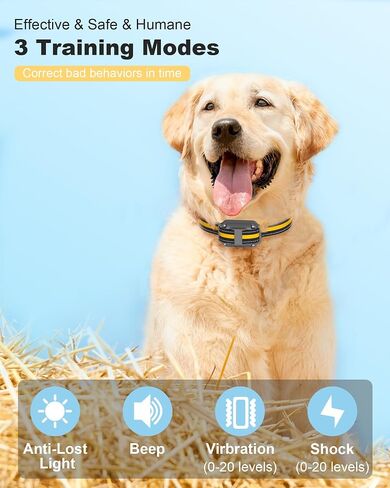 Dog Shock Collar, Rechargeable Waterproof Dog Training Collar with Remote for 8-120lbs Dogs, 3300FT Electric Training Collars with 3 Training Modes, Security Lock in Saudi Arabia
