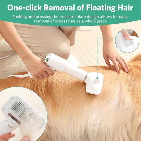 مجفف شعر الكلب المحمول، هادئ 2 في 1، مجفف شعر للحيوانات الأليفة مع فرشاة ناعمة، منفاخ مجفف شعر للأيونات السالبة لتجفيف وتهذيب الكلاب والقطط الصغيرة والمتوسطة in Kuwait