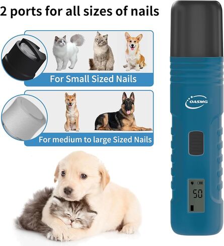 Dog Nail Grinder Professional Pets, 3-Speed Electric Quiet Dog Nail Grinder, Rechargeable Dog Nail Trimmers - with 2 LED Lights/2 Grinder Wheels, for Small, Medium, Large Dogs (White) in Saudi Arabia