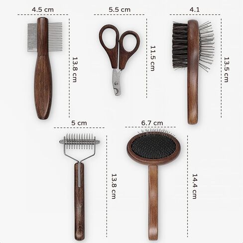 Dog Brush Kit (6 Pieces) - Dog Brush for Shedding, Undercoat Rake for Dogs, Dog Brush Shedding Short Haired Dogs, Dematting Rake Set, Dog Nail Clippers for Small Dogs, Lick Mat for Dogs, Cat Grooming in Saudi Arabia