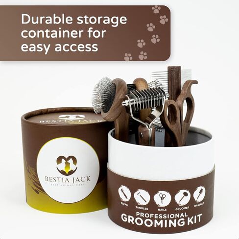 Dog Brush Kit (6 Pieces) - Dog Brush for Shedding, Undercoat Rake for Dogs, Dog Brush Shedding Short Haired Dogs, Dematting Rake Set, Dog Nail Clippers for Small Dogs, Lick Mat for Dogs, Cat Grooming in Saudi Arabia