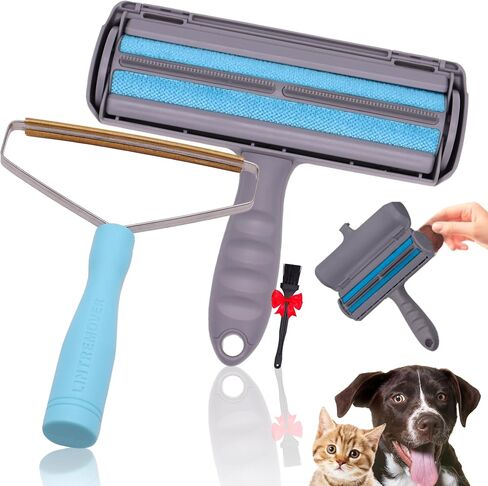 3-Piece Pet Hair Removal Tool Kit - Cat Hair Remover for Furniture, Dog Hair Remover for Couch - Durable, Reusable, Eco-Friendly - Easy to Use and Clean - Best in Class by Pet Doodle in Saudi Arabia