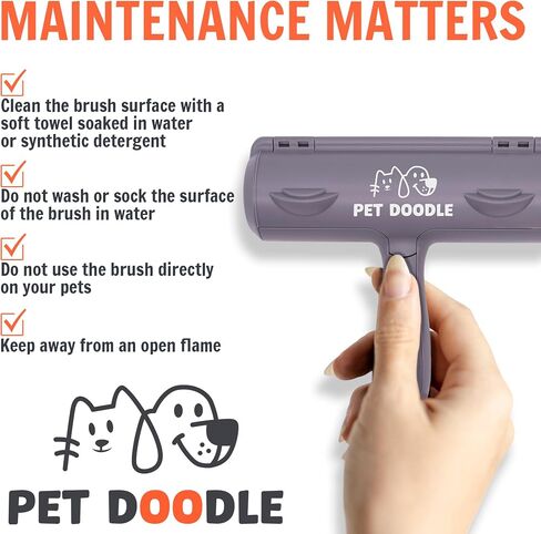 3-Piece Pet Hair Removal Tool Kit - Cat Hair Remover for Furniture, Dog Hair Remover for Couch - Durable, Reusable, Eco-Friendly - Easy to Use and Clean - Best in Class by Pet Doodle in Saudi Arabia