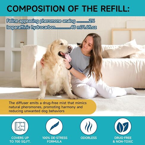 Woyamay Dog Calming Diffuser Refills, Relieve Anxiety & Stress, 6 Refills in Kuwait