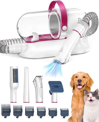 Dog Grooming Kit & Vacuum, Professional Pet Grooming Vacuum with Shedding Brush, Dog Clippers, Dog Dryer and Cleaner, 1.5L Dust Cup Pet Grooming Kit for Dogs, Cats, Quiet, 2 Filters in Saudi Arabia