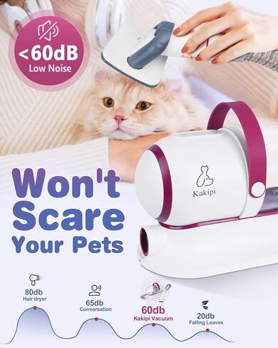 Dog Grooming Kit & Vacuum, Professional Pet Grooming Vacuum with Shedding Brush, Dog Clippers, Dog Dryer and Cleaner, 1.5L Dust Cup Pet Grooming Kit for Dogs, Cats, Quiet, 2 Filters in Saudi Arabia
