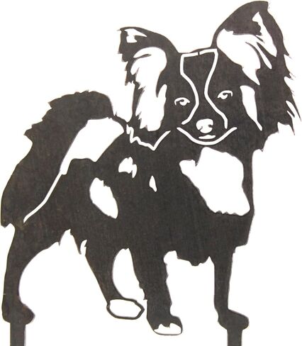 Corten Steel Papillon Dog Silhouette Yard Stake (Small) in Saudi Arabia