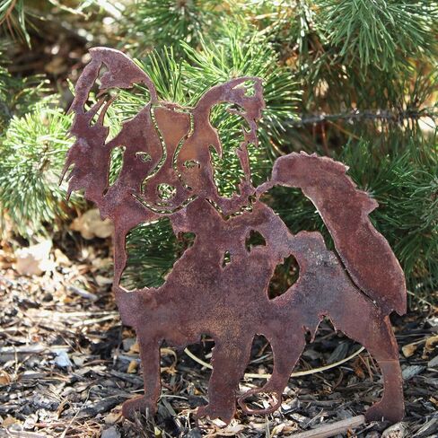 Corten Steel Papillon Dog Silhouette Yard Stake (Small) in Saudi Arabia