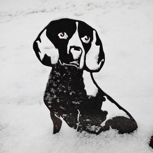 Black Powder Coated Metal Beagle Dog Silhouette Yard Stake (Small) in Saudi Arabia
