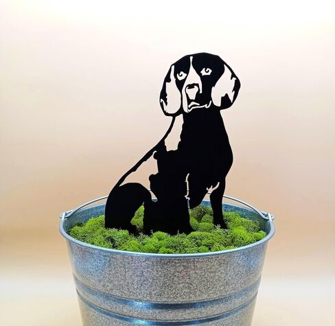 Black Powder Coated Metal Beagle Dog Silhouette Yard Stake (Small) in Saudi Arabia