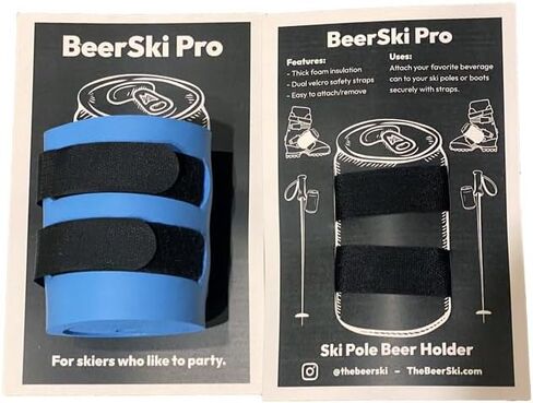 Ski Pole Beer Holder - The BeerSki Original (Regular 12oz Can, Black) in Saudi Arabia