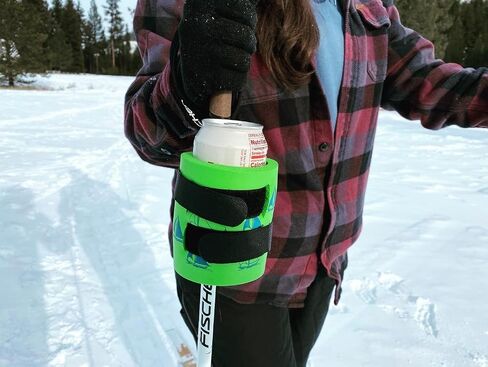 Ski Pole Beer Holder - The BeerSki Original (Regular 12oz Can, Black) in Saudi Arabia