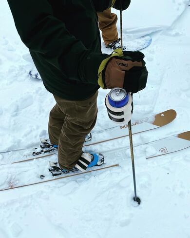 Ski Pole Beer Holder - The BeerSki Original (Regular 12oz Can, Black) in Saudi Arabia