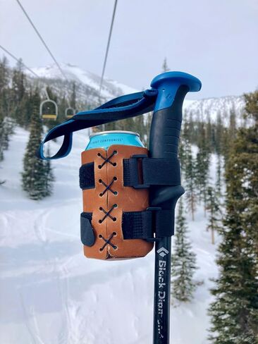 Ski Pole Beer Holder - The BeerSki Original (Regular 12oz Can, Black) in Saudi Arabia