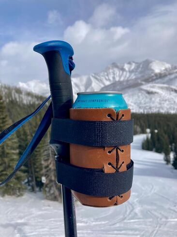 Ski Pole Beer Holder - The BeerSki Original (Regular 12oz Can, Black) in Saudi Arabia