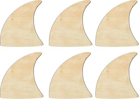 6 Pack of 3 inch Shark Fin, Fin Wood cutouts, Unfinished Shark fin wood cutout, DIY Craft wooden cutout in Saudi Arabia