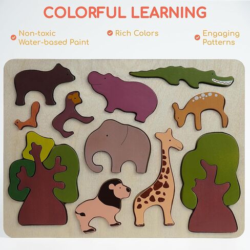 Chippi & Co Wooden Puzzles For Toddlers 1-3, Peg Puzzles For Toddlers, Baby First Puzzle Animal 12-18 Months, Montessori Early Development Learning Toy, Christmas Gifts For Mom, Dad To Be in Saudi Arabia