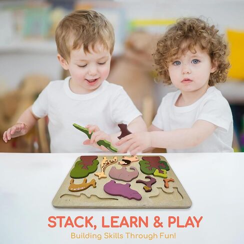 Chippi & Co Wooden Puzzles For Toddlers 1-3, Peg Puzzles For Toddlers, Baby First Puzzle Animal 12-18 Months, Montessori Early Development Learning Toy, Christmas Gifts For Mom, Dad To Be in Saudi Arabia