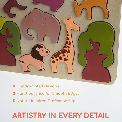 Chippi & Co Wooden Puzzles For Toddlers 1-3, Peg Puzzles For Toddlers, Baby First Puzzle Animal 12-18 Months, Montessori Early Development Learning Toy, Christmas Gifts For Mom, Dad To Be in Saudi Arabia