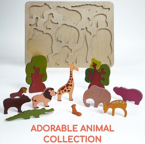 Chippi & Co Wooden Puzzles For Toddlers 1-3, Peg Puzzles For Toddlers, Baby First Puzzle Animal 12-18 Months, Montessori Early Development Learning Toy, Christmas Gifts For Mom, Dad To Be in Saudi Arabia