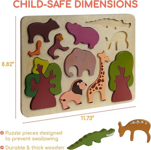 Chippi & Co Wooden Puzzles For Toddlers 1-3, Peg Puzzles For Toddlers, Baby First Puzzle Animal 12-18 Months, Montessori Early Development Learning Toy, Christmas Gifts For Mom, Dad To Be in Saudi Arabia