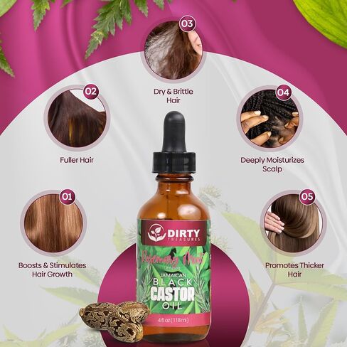 Rosemary Mint Castor Oil for Hair Growth and Scalp Treatment | Jamaican Black Castor Oil Hair Growth Oil (4 Ounce) in Saudi Arabia