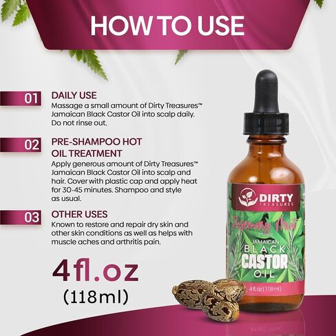 Rosemary Mint Castor Oil for Hair Growth and Scalp Treatment | Jamaican Black Castor Oil Hair Growth Oil (4 Ounce) in Saudi Arabia