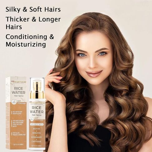 Fermented Rice Water For Hair Growth With Rosemary,Biotin & Keratin - Strengthen,Nourish,& Revitalize Your Hair & Scalp - Paraben & Sulfate-Free Natural Rice & Rosemary Water Spray For Hair Growth 2oz in Saudi Arabia