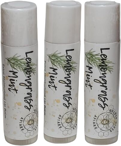 Lemongrass Mint-Moisturizing Lip Balm With Raw Beeswax & Organic Cocoa Butter-Golden Hives Apiary in Saudi Arabia