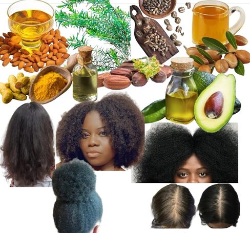 Organic Hair Solution- Hair Growth Gift Set For Stronger, Thicker Longer Hair-for Split Ends and Dry Scalp With Jojoba seed- Peppermint, Mango butter,Mustard-Castor-Tea Tree-Argan-Avocado-(pack of 6) in Saudi Arabia