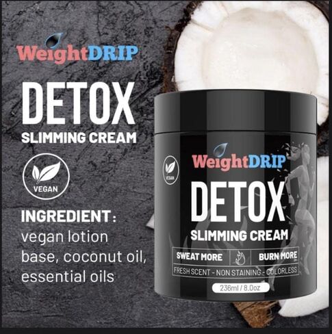 Detox Slimming Vegan Handmade Sweat Enhancing Lotion - Sweat Activated Slimming Lotion for Women and Men Body Fat burning Flat Belly Cream-Revitalizing Coconut oil and Essential oil Infused in Saudi Arabia