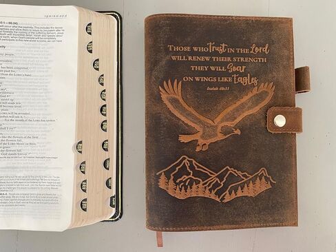 Handmade Leather Journal | Genuine Leather Rustic Notebook/Journal for Writing, Notes, Travel, Diary, Prayer, Refillable Journal, 320 Pages (Eagle - Trust In The Lord) in Saudi Arabia