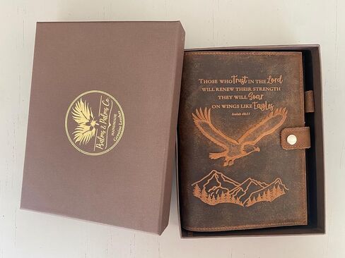 Handmade Leather Journal | Genuine Leather Rustic Notebook/Journal for Writing, Notes, Travel, Diary, Prayer, Refillable Journal, 320 Pages (Eagle - Trust In The Lord) in Saudi Arabia