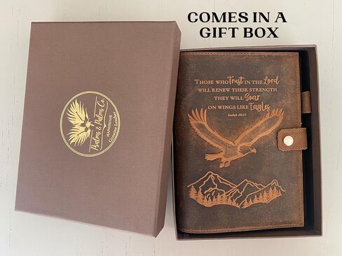 Handmade Leather Journal | Genuine Leather Rustic Notebook/Journal for Writing, Notes, Travel, Diary, Prayer, Refillable Journal, 320 Pages (Eagle - Trust In The Lord) in Saudi Arabia