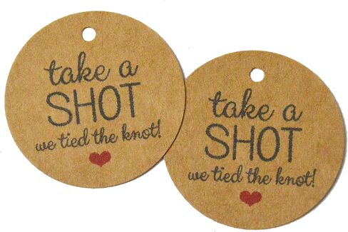 Take a Shot We Tied the Knot, Wedding Tags, Engagement, Bridal Shower, Rehearsal, Party Favor, Alcohol Tags, Wedding Favor & Gift Tags (30 tags) in Saudi Arabia