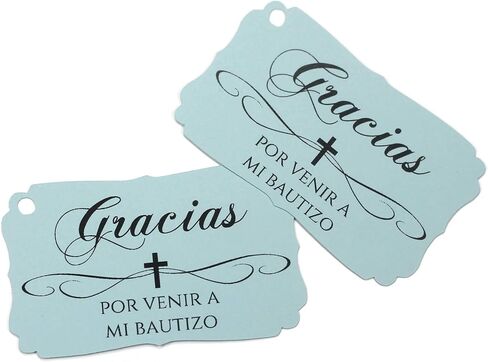 Baptism Tags - Gracias Por Venir A Mi Bautizo (Set of 40) (Baby Pink) in Saudi Arabia