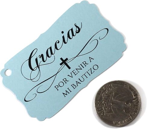 Baptism Tags - Gracias Por Venir A Mi Bautizo (Set of 40) (Baby Pink) in Saudi Arabia
